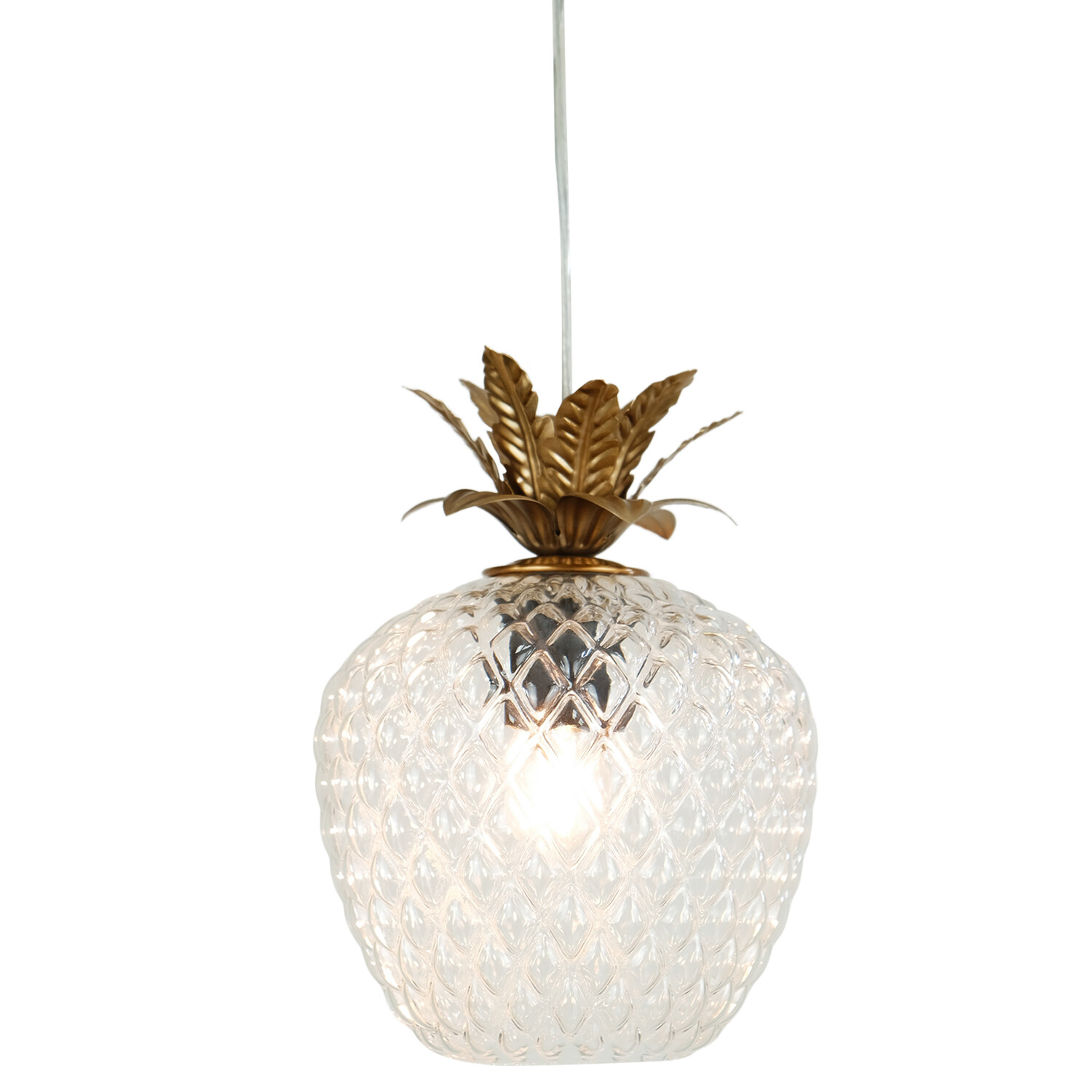 Pineapple Electrical Fitting - Clear and Gold Image 3