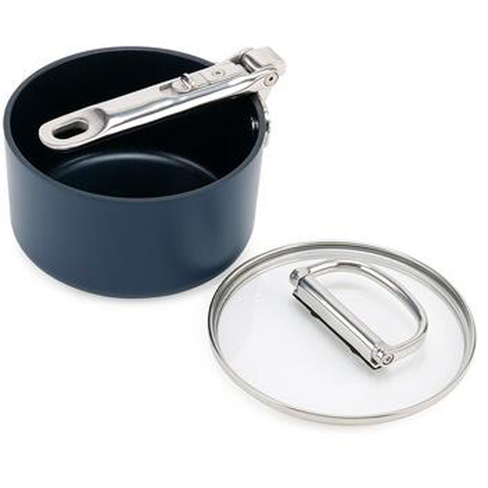 Joseph Joseph Space Blue Ceramic Folding Handle Non-Stick Saucepan with Lid 15cm Image 2