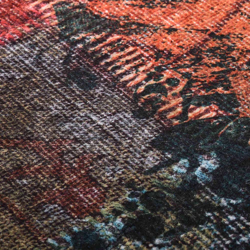 Walplus Multicolour Soft Velvet Washable Patchwork Rug 150 x 230cm Image 4