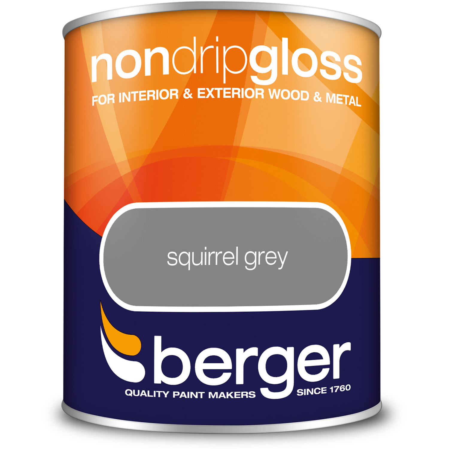 Berger Wood & Metal Squirrel Grey Non Drip Gloss Paint 750ml Image 2