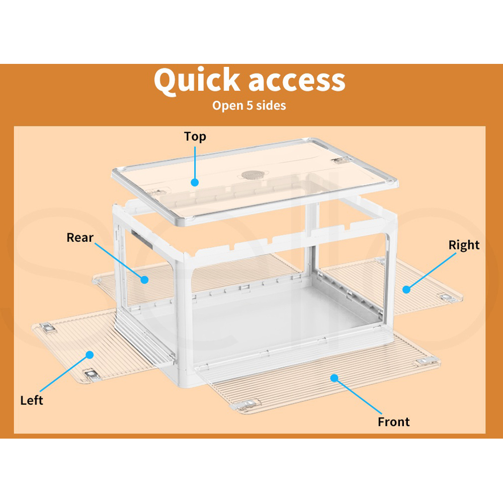 Levede Clear Plastic Stackable Storage Box with Wheels 28L 2 Pack Image 4