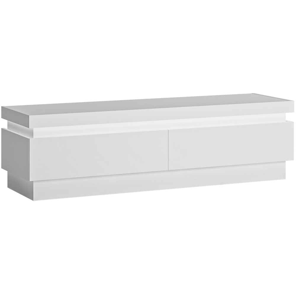 Furniture To Go Lyon White and High Gloss 2 Drawer LED TV Cabinet Image 4