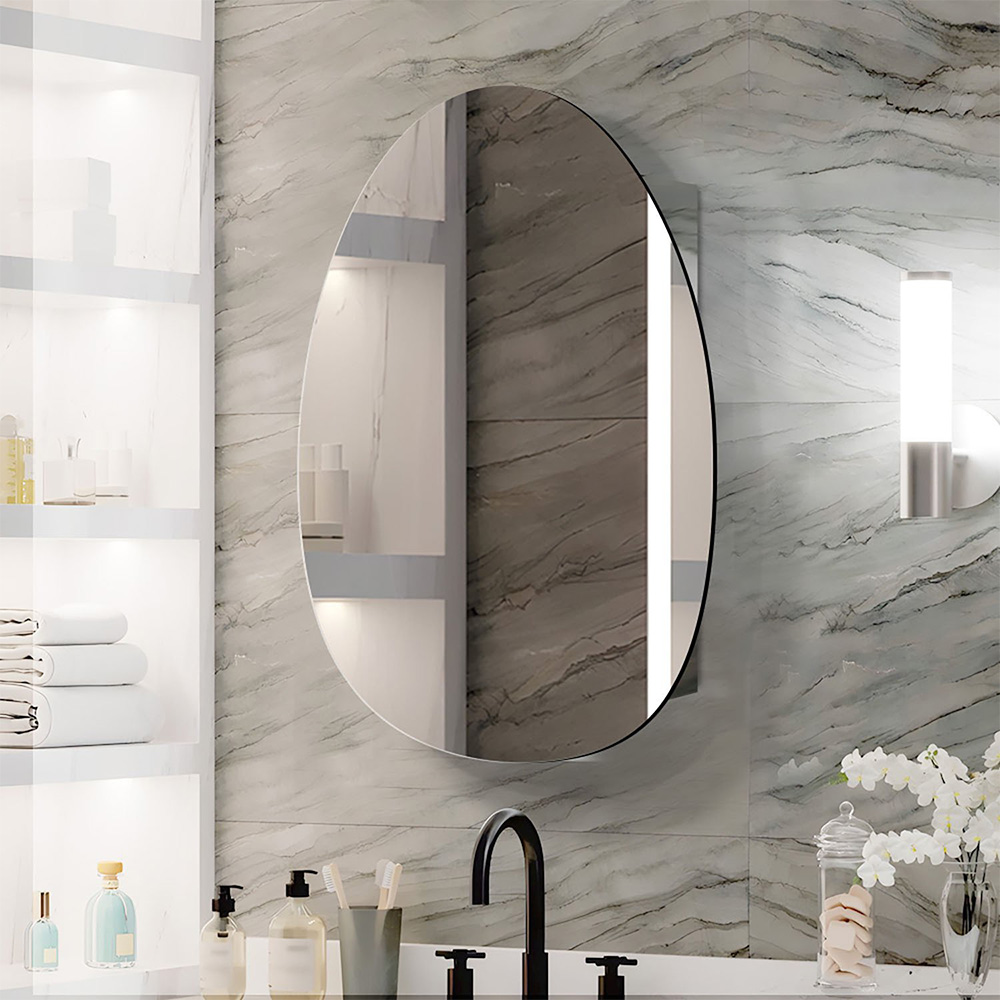 Denver Bathroom Mirror Cabinet - Silver Image 5