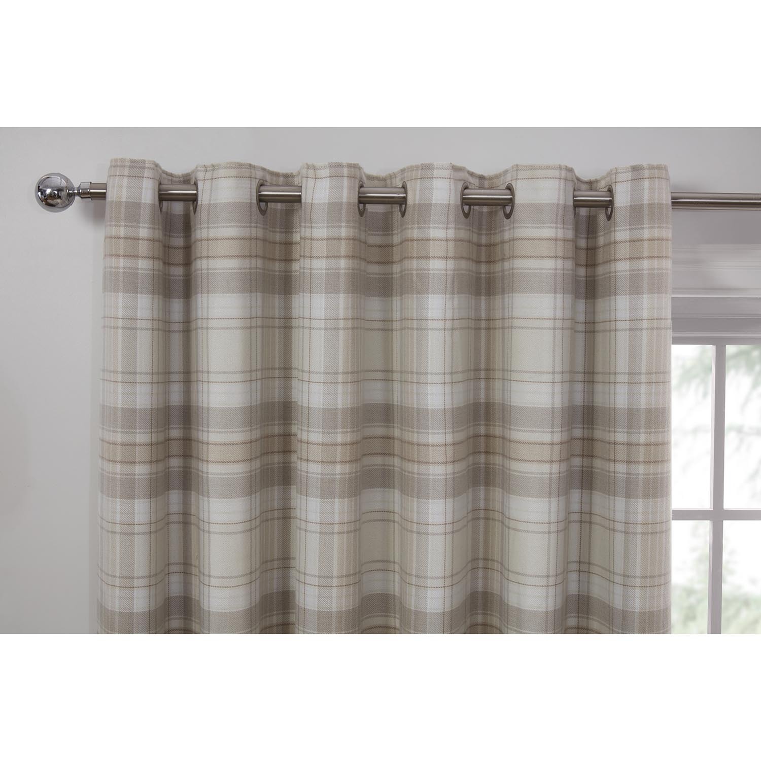 Divante Hatfield Natural Check Blackout Curtains 167 x 137cm Image 3