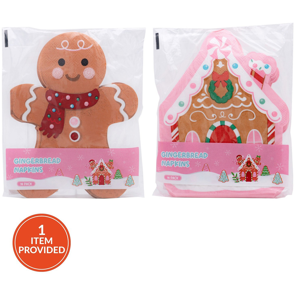 Pack of 16 Gingerbread Napkins Image 1