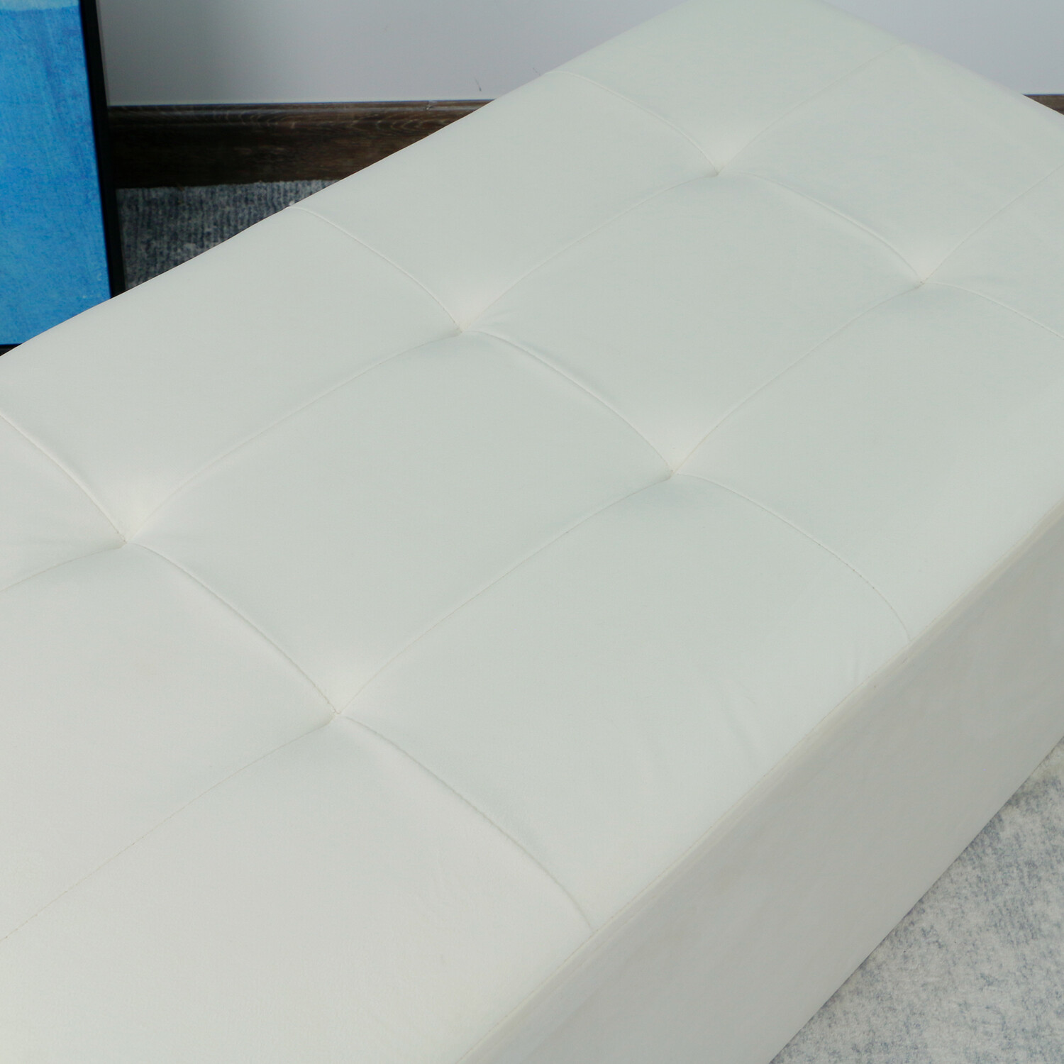 Seville Cream Brushed Velvet Storage Trunk Image 6