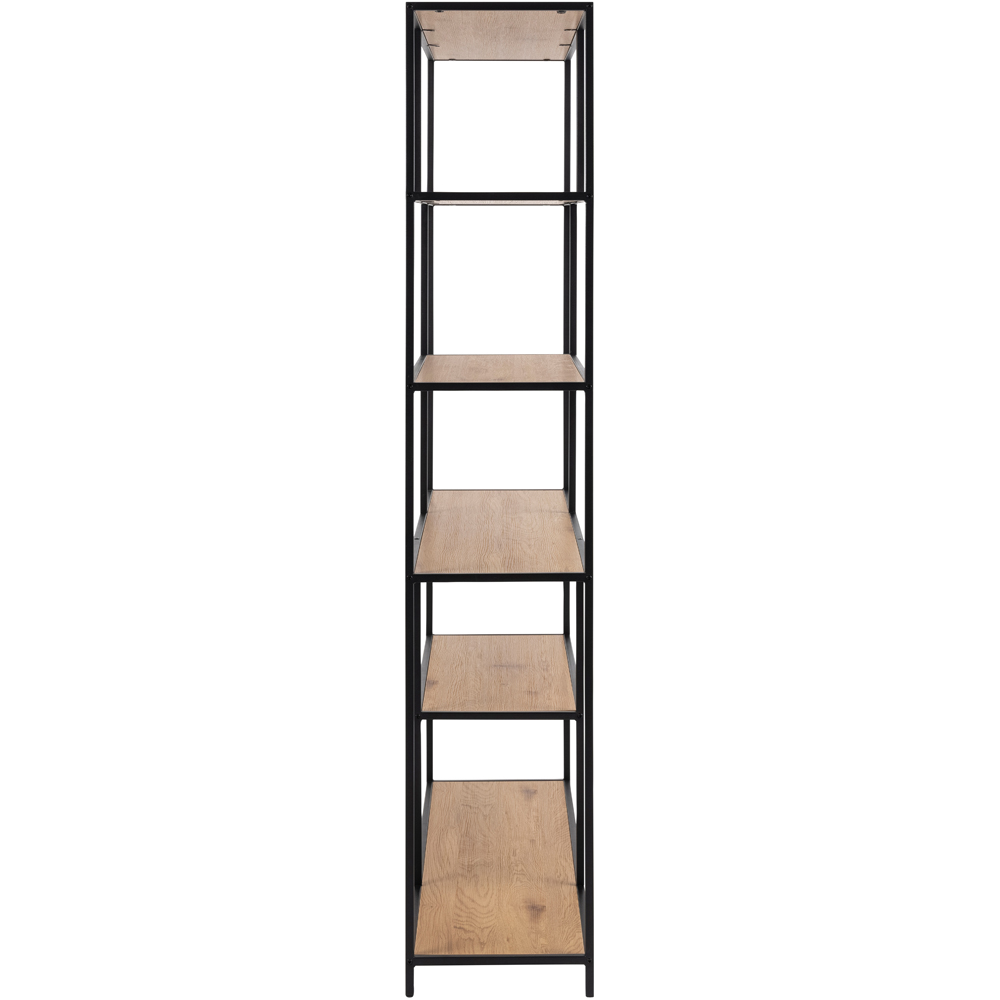 Furniture To Go Seaford Black and Oak 5 Shelf Bookcase Image 3