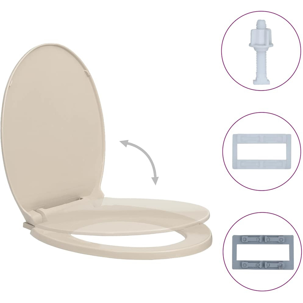 Walplus Apricot Soft-Close Oval Toilet Seat Image 2