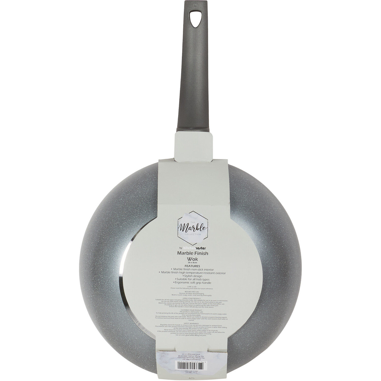 Marble Finish Wok - Black Image 2