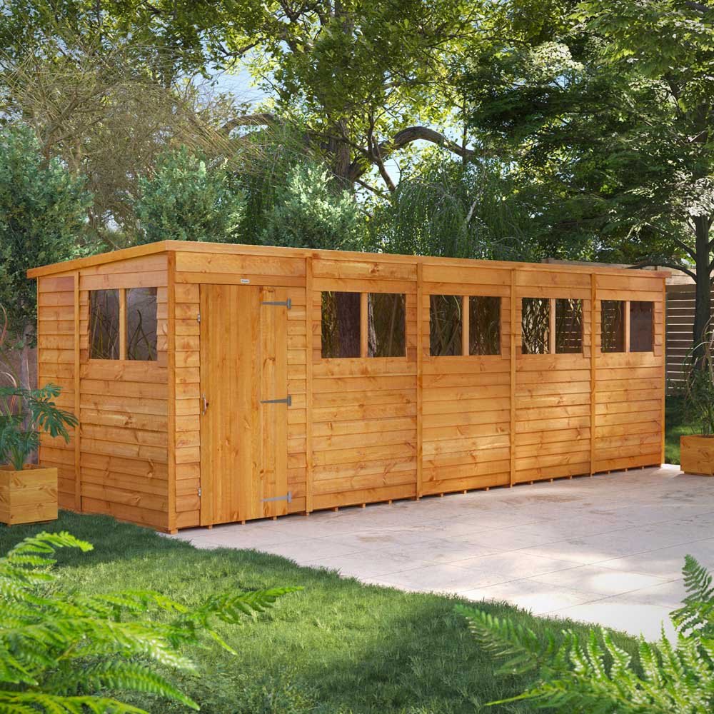 Power 20 x 6ft Overlap Pent Garden Shed Image 2