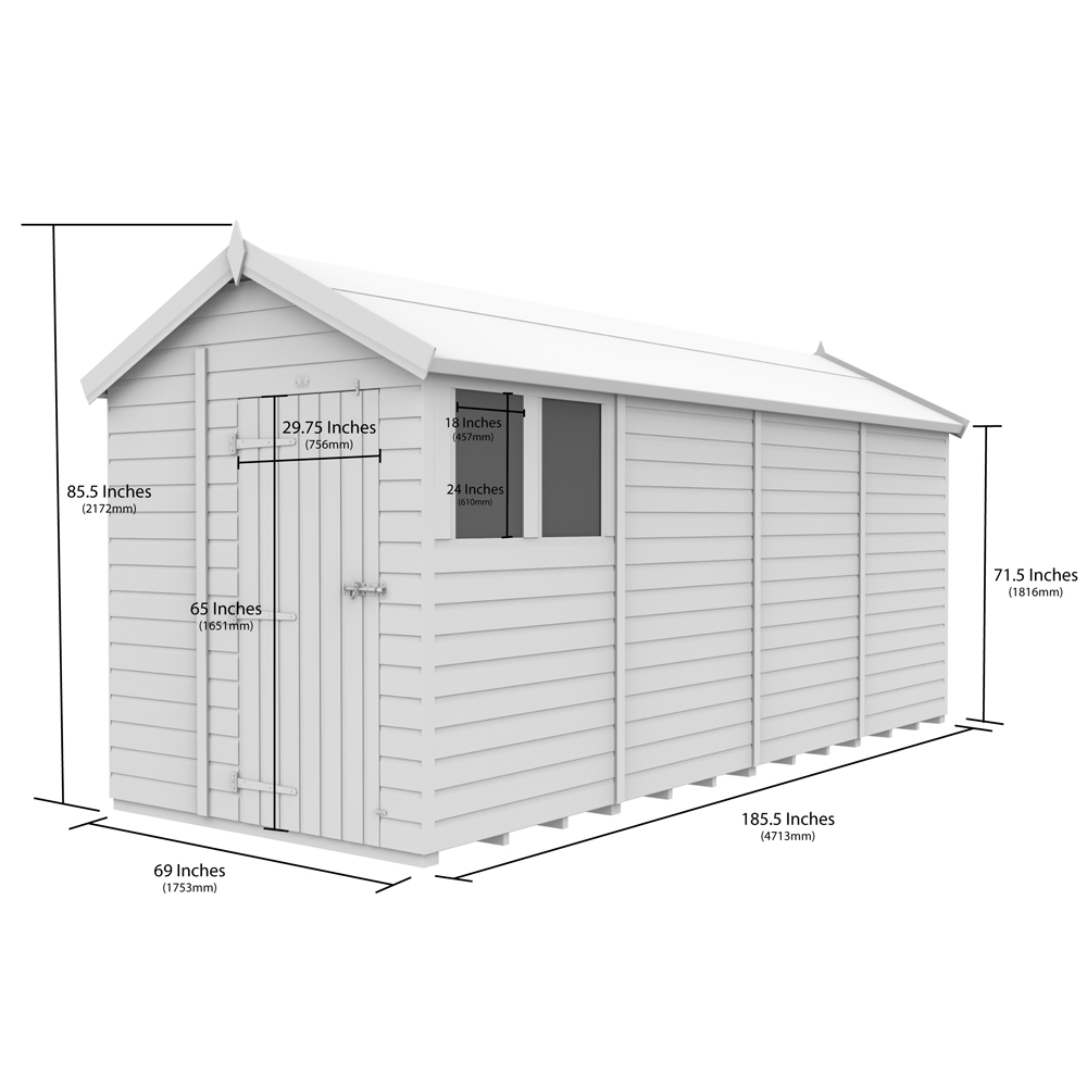 DIY Sheds 6 x 16ft Tongue and Groove Timber Apex Garden Shed Image 9