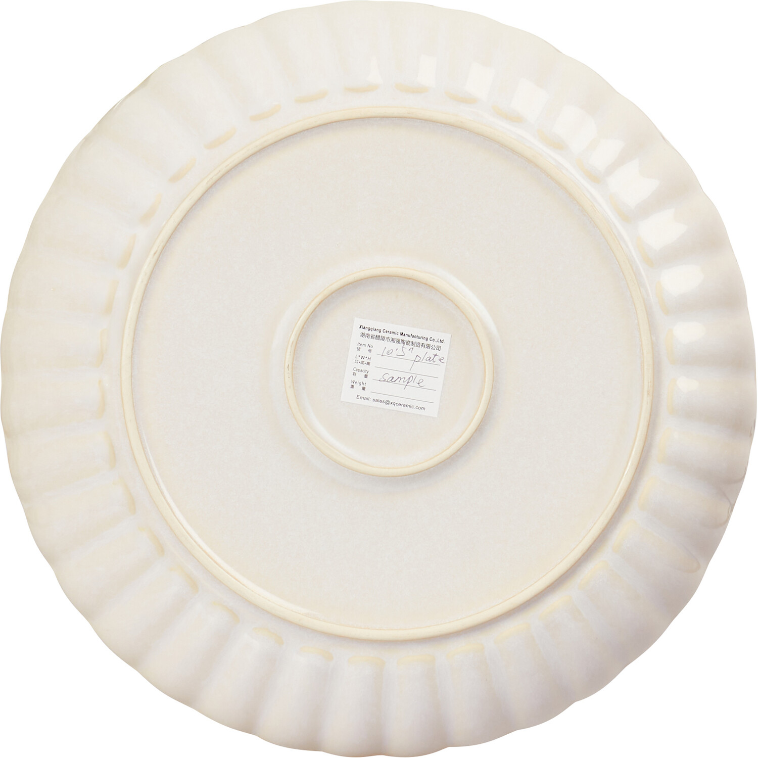 Ribbed Plate - White / Dinner Plate Image 4