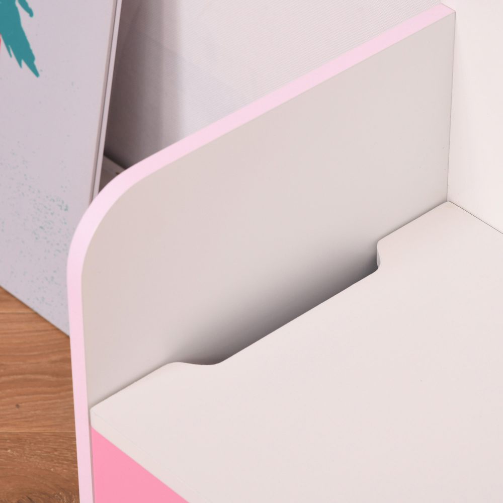 Playful Haven Pink Kids Storage Chest Bench Image 3