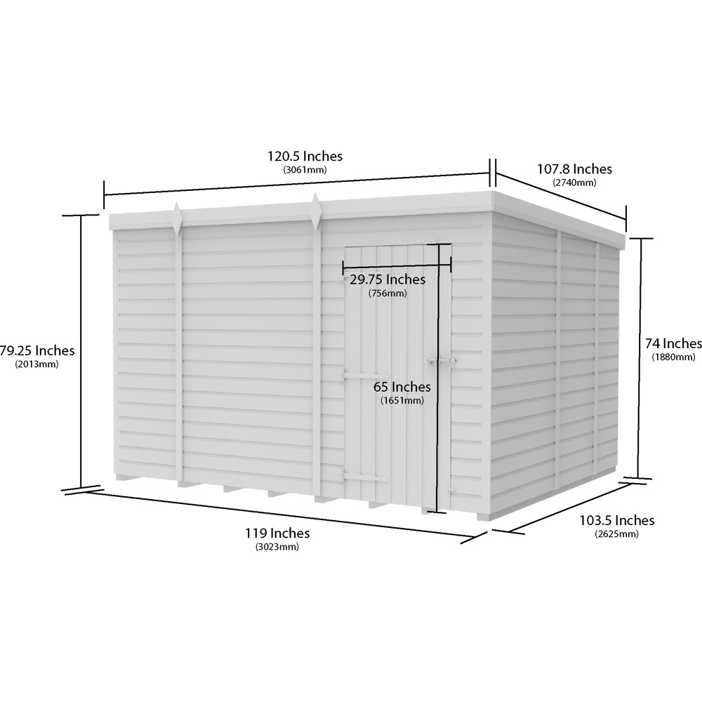 DIY Sheds 10 x 9ft Timber Pent Garden Shed Image 9