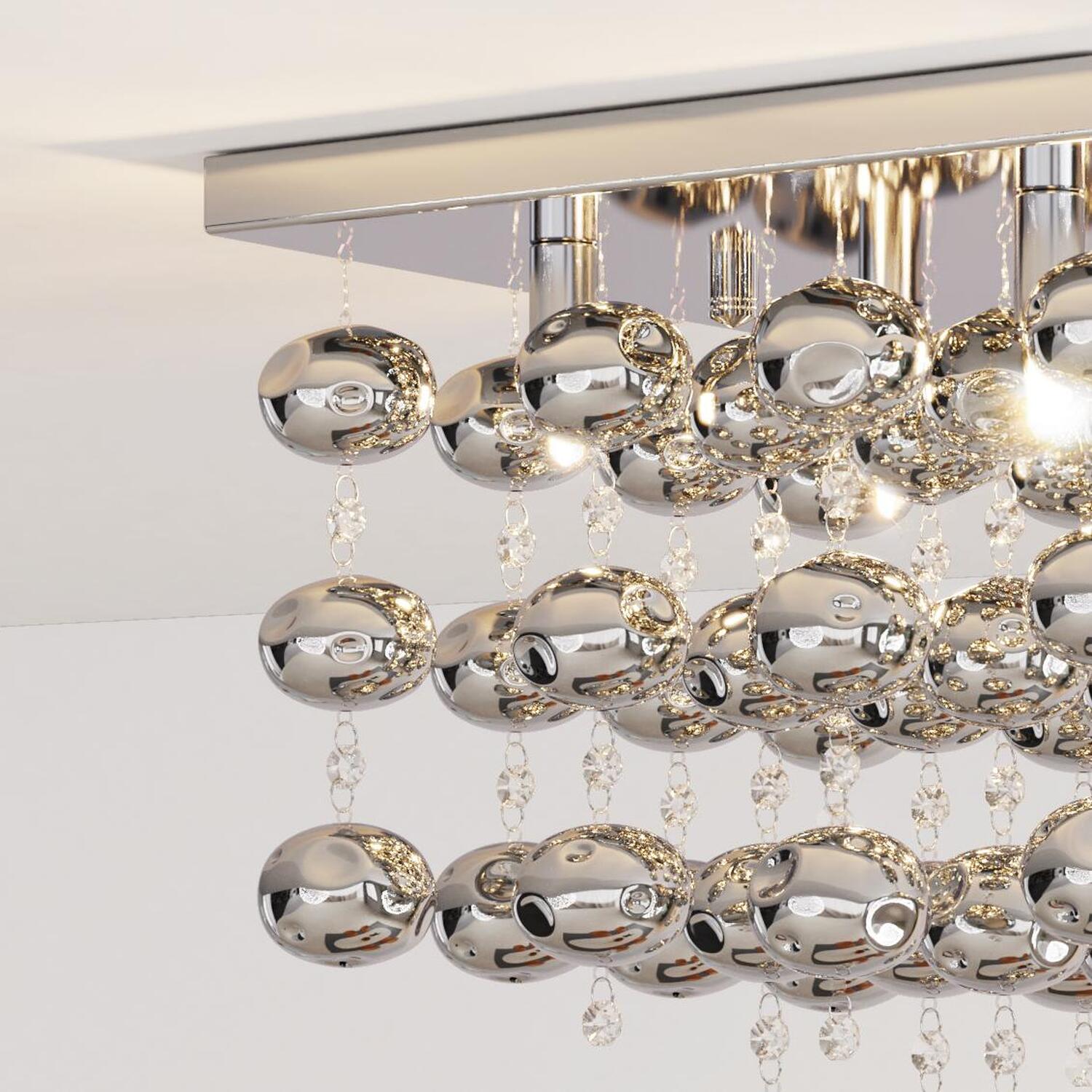Layla Square Flush Ceiling Fitting Chrome Image 5