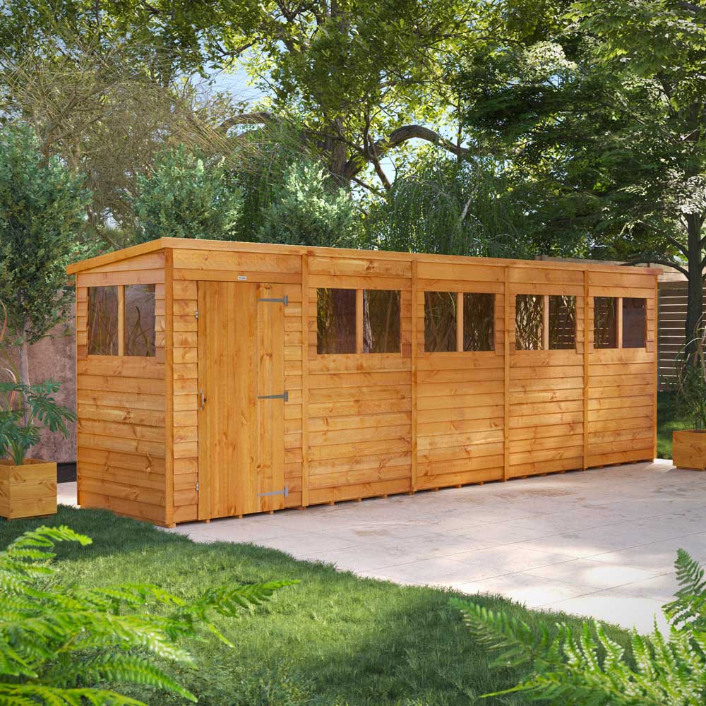 Power 20 x 4ft Overlap Pent Garden Shed Image 2