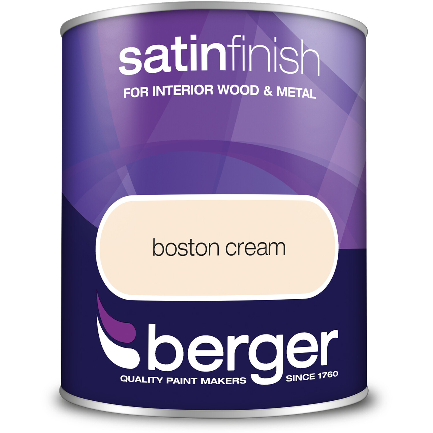 Berger Wood & Metal Boston Cream Satin Finish Paint 750ml Image 2
