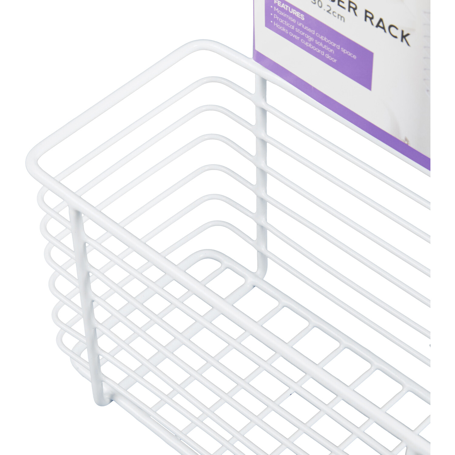 White Metal Over Door Basket - White Image 4