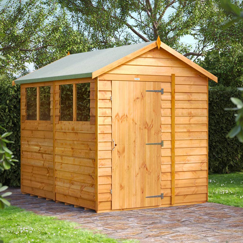 Power Sheds 8 x 6ft Overlap Apex Wooden Shed Image 2
