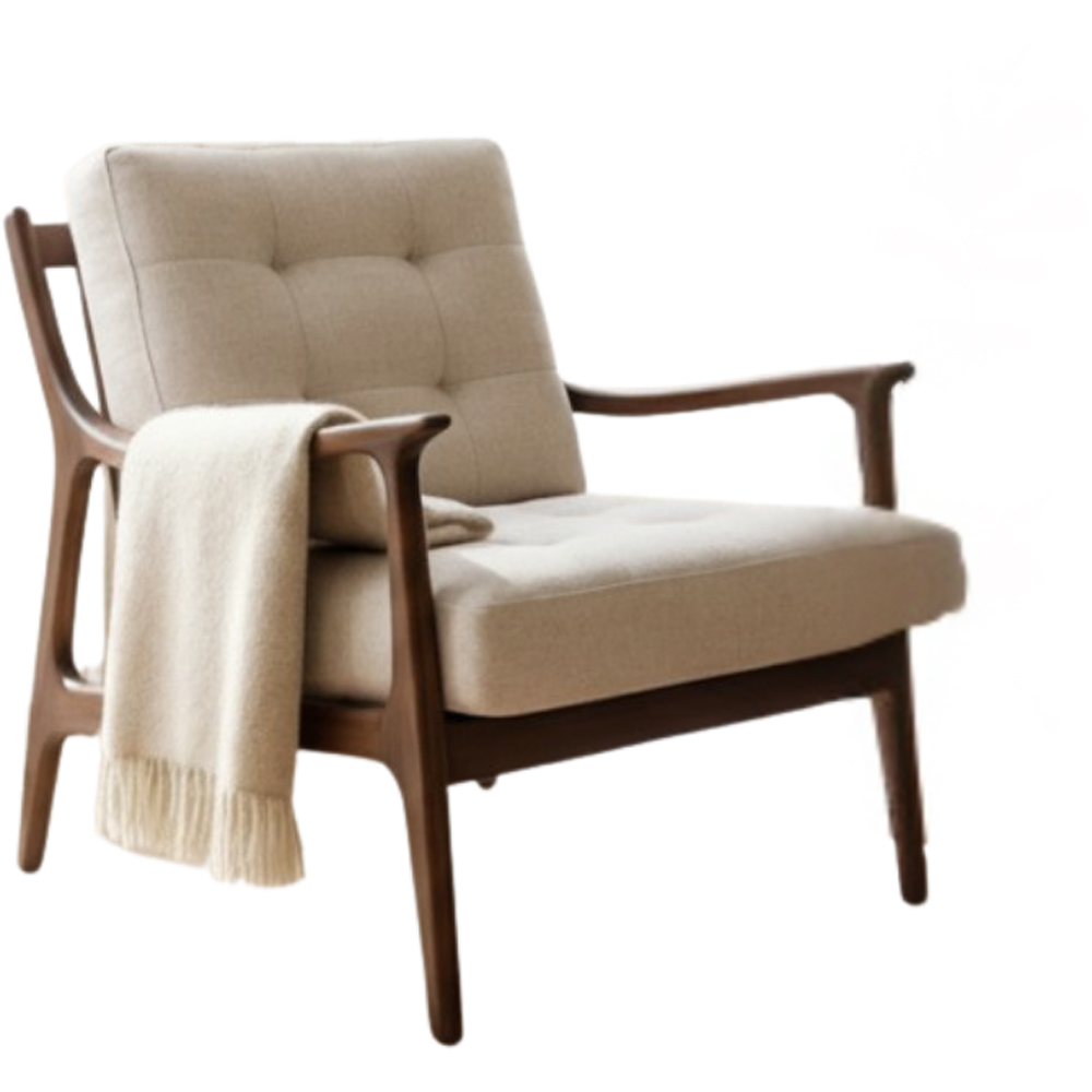 Renmore Cream and Black Upholstered Lounge Chair Image 2