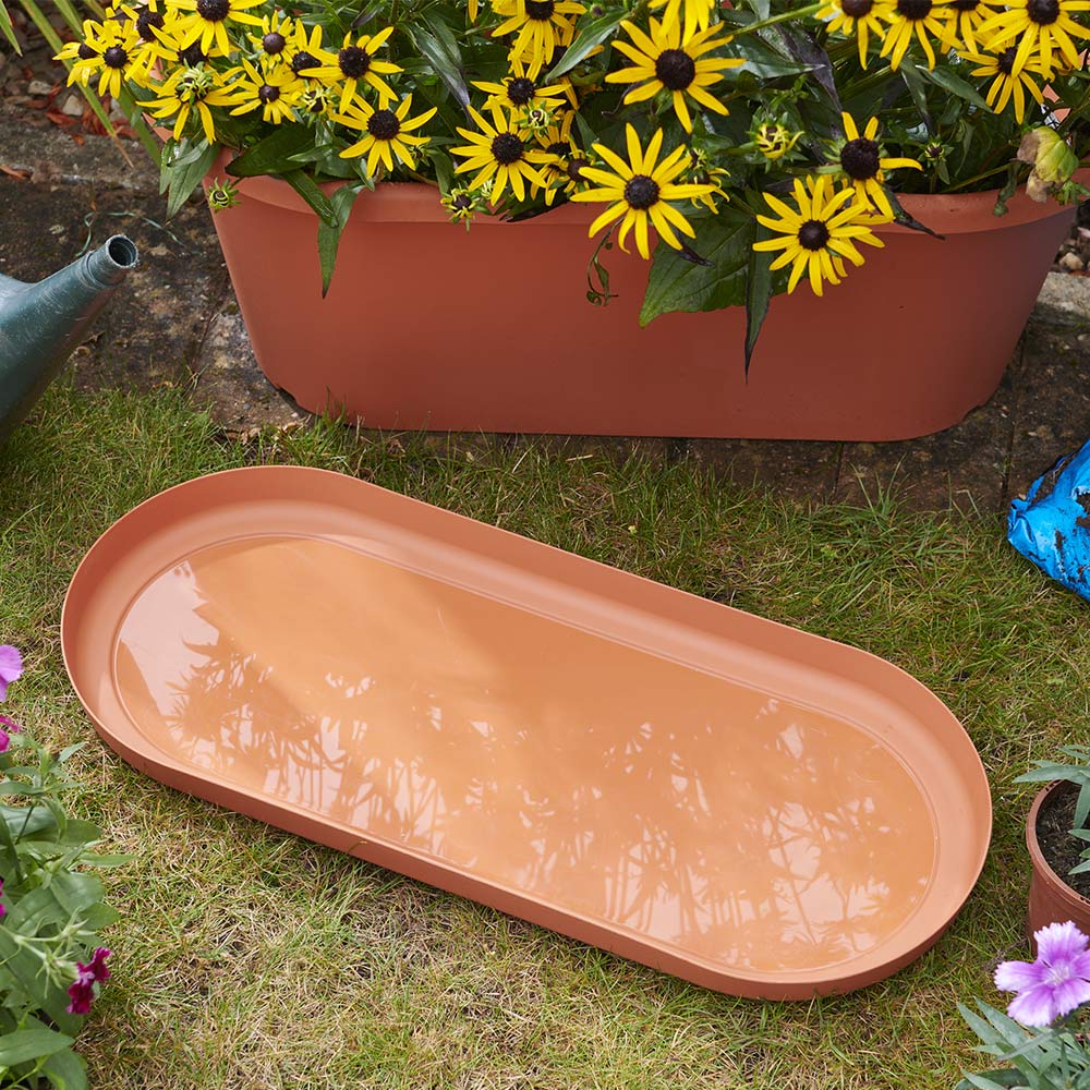 Clever Pots Terracotta Plastic 60cm Trough Tray 60cm Trough Image 5