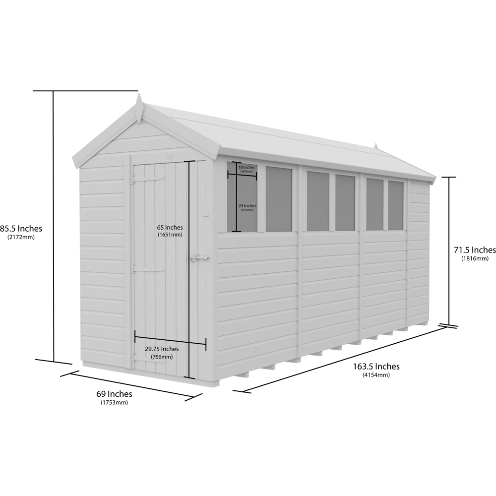 DIY Sheds 5 x 14ft Tongue and Groove Timber Apex Security Garden Shed Image 9
