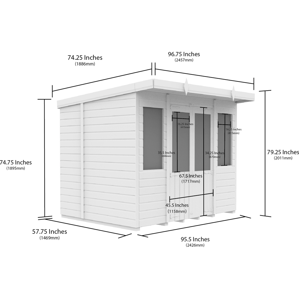 DIY Sheds 8 x 5ft Tongue and Groove Timber Pent Summerhouse Image 8