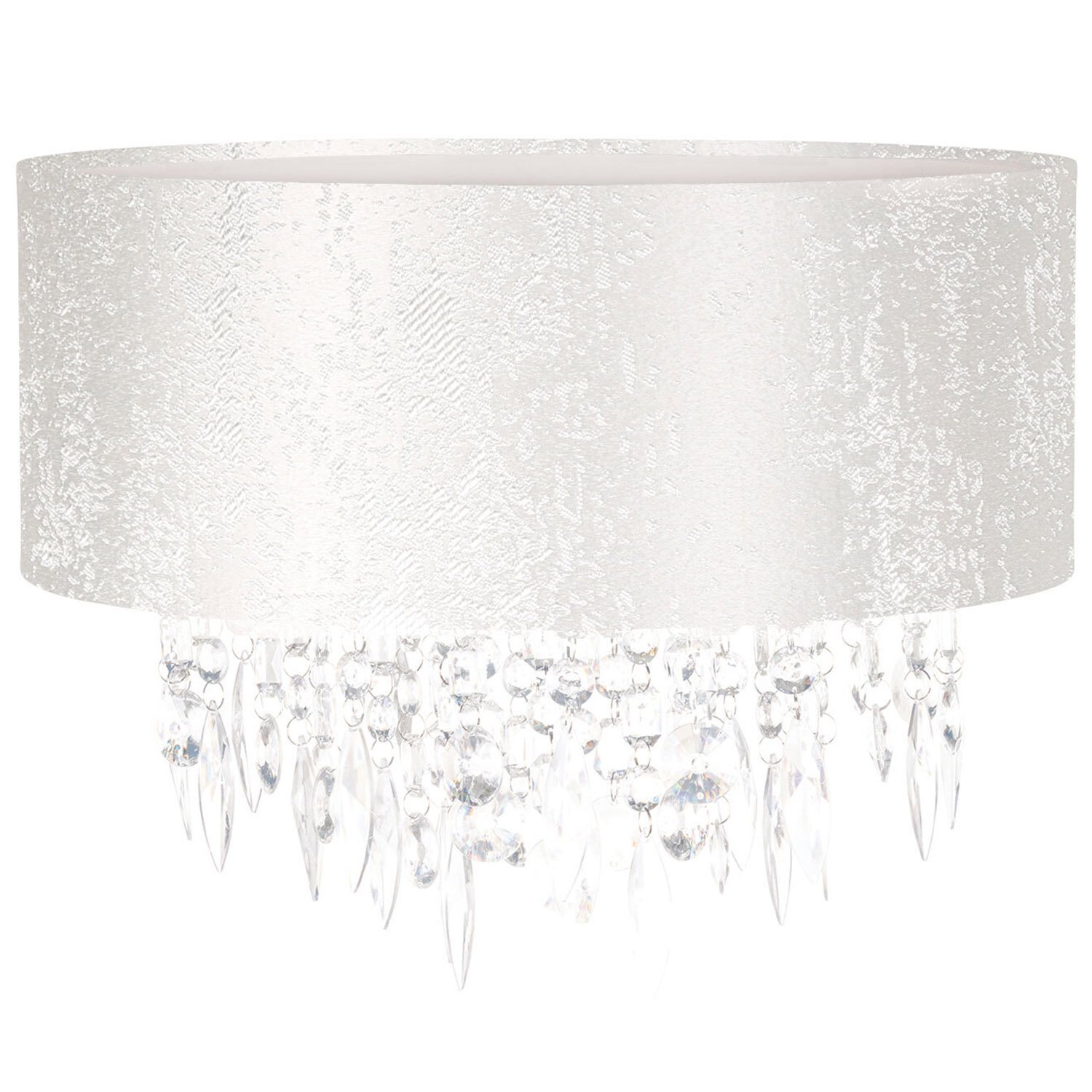 White Distressed Shade and Droplets Ceiling Light Image 1