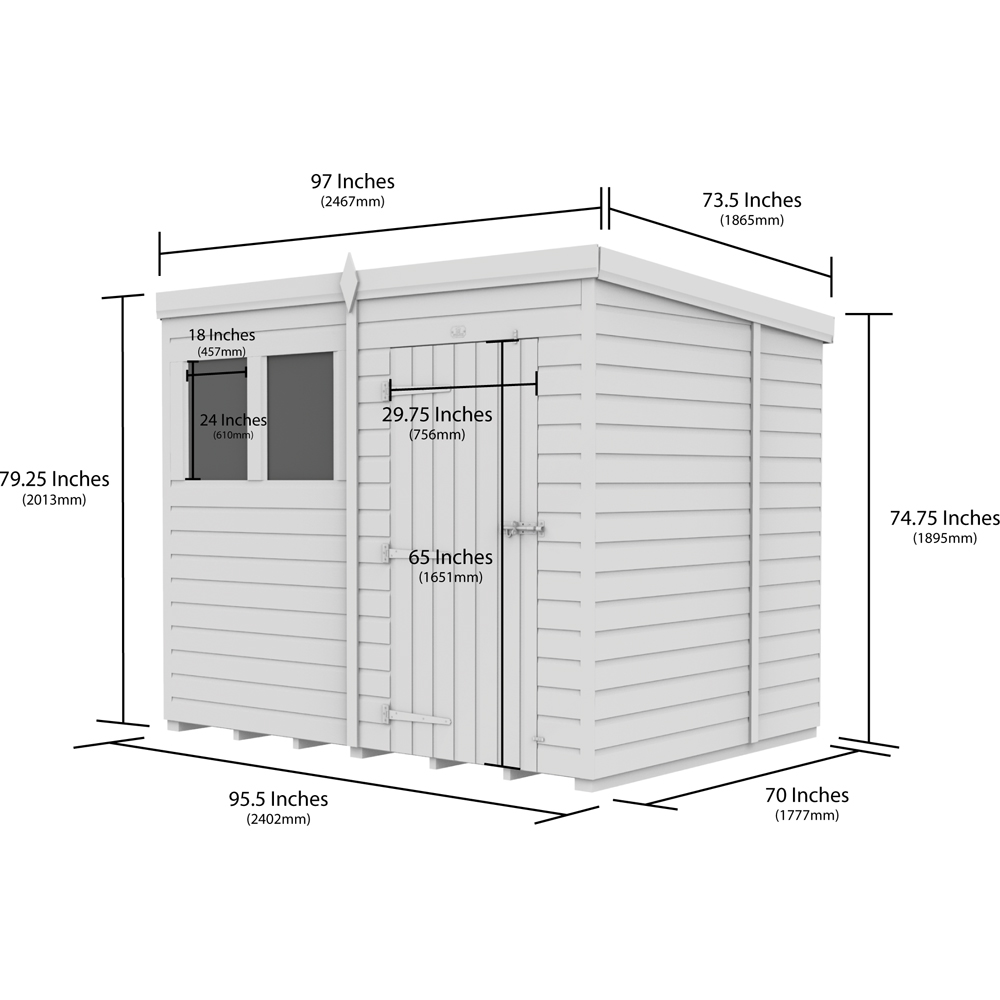 DIY Sheds 8 x 6ft Tongue and Groove Timber Pent Security Garden Shed Image 9