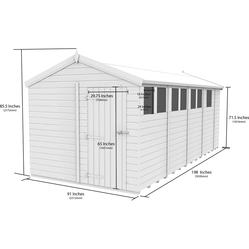 DIY Sheds 8 x 17ft Tongue and Groove Timber Apex Garden Shed Image 9