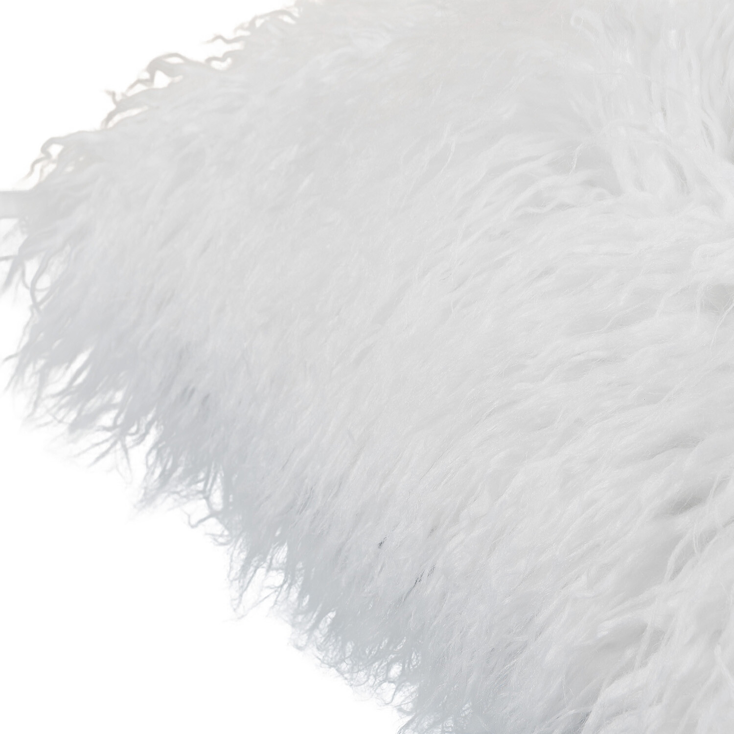 Divante Mongolian Faux Fur Cushion - White Image 4
