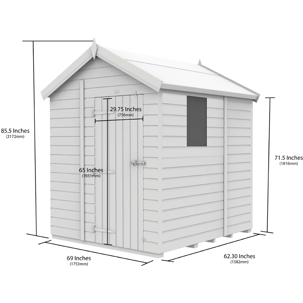 DIY Sheds 6 x 5ft Tongue and Groove Timber Apex Security Garden Shed Image 9