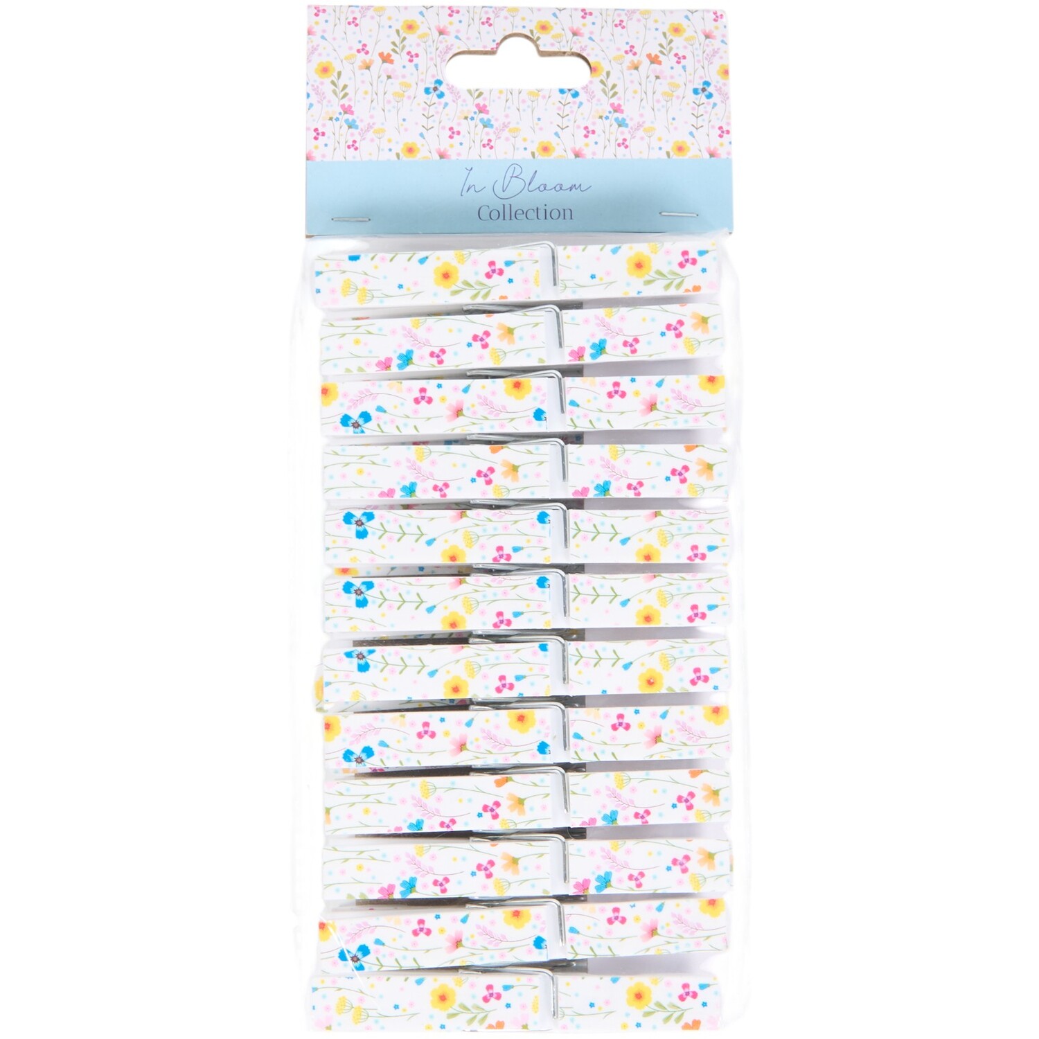 Pack of 24 In Bloom Printed Pegs - White Image 3