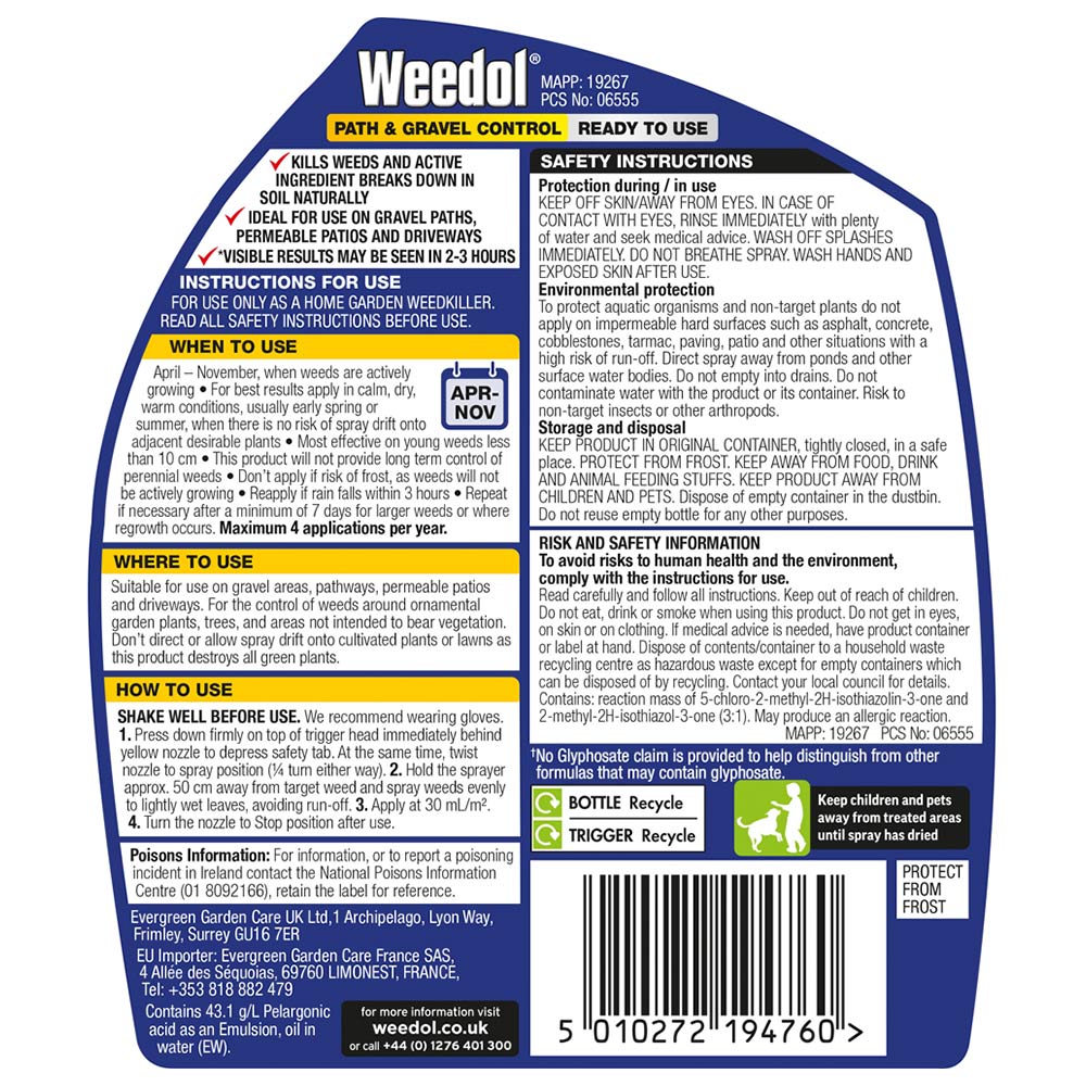 Weedol Path and Gravel Ready to Use Weed Killer 1L Image 4