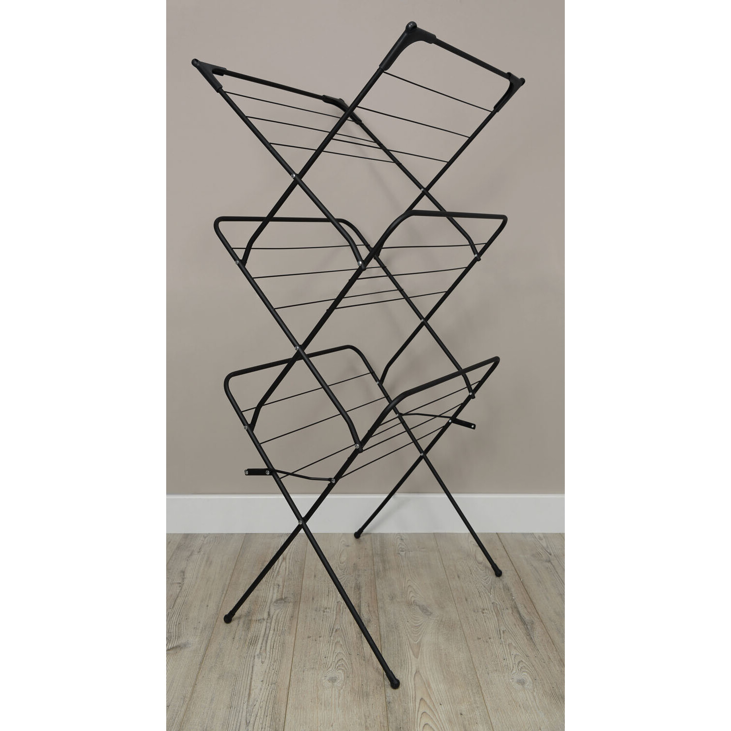 My Home Premium 3 Tier Black Clothes Airer 133 x 65cm Image 2