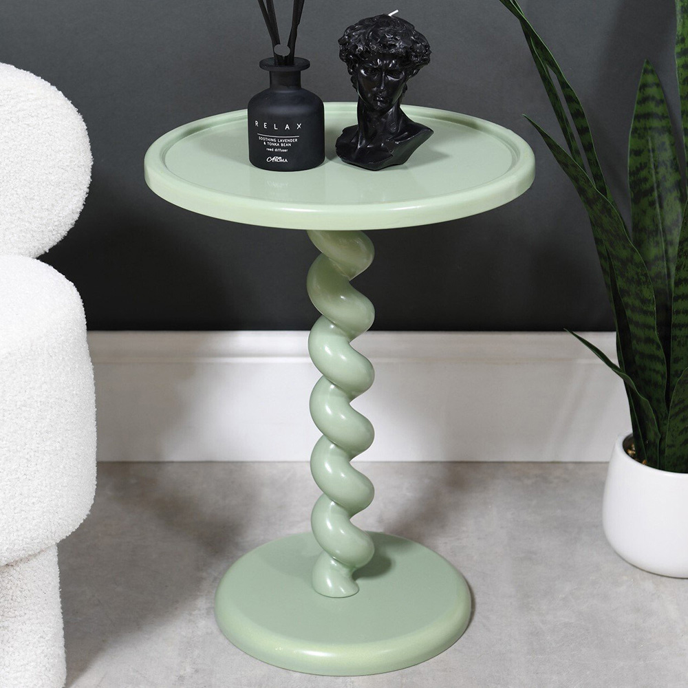 Green Spiral Side Table Image 3