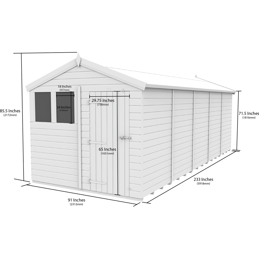 DIY Sheds 8 x 20ft Tongue and Groove Timber Apex Garden Shed Image 9