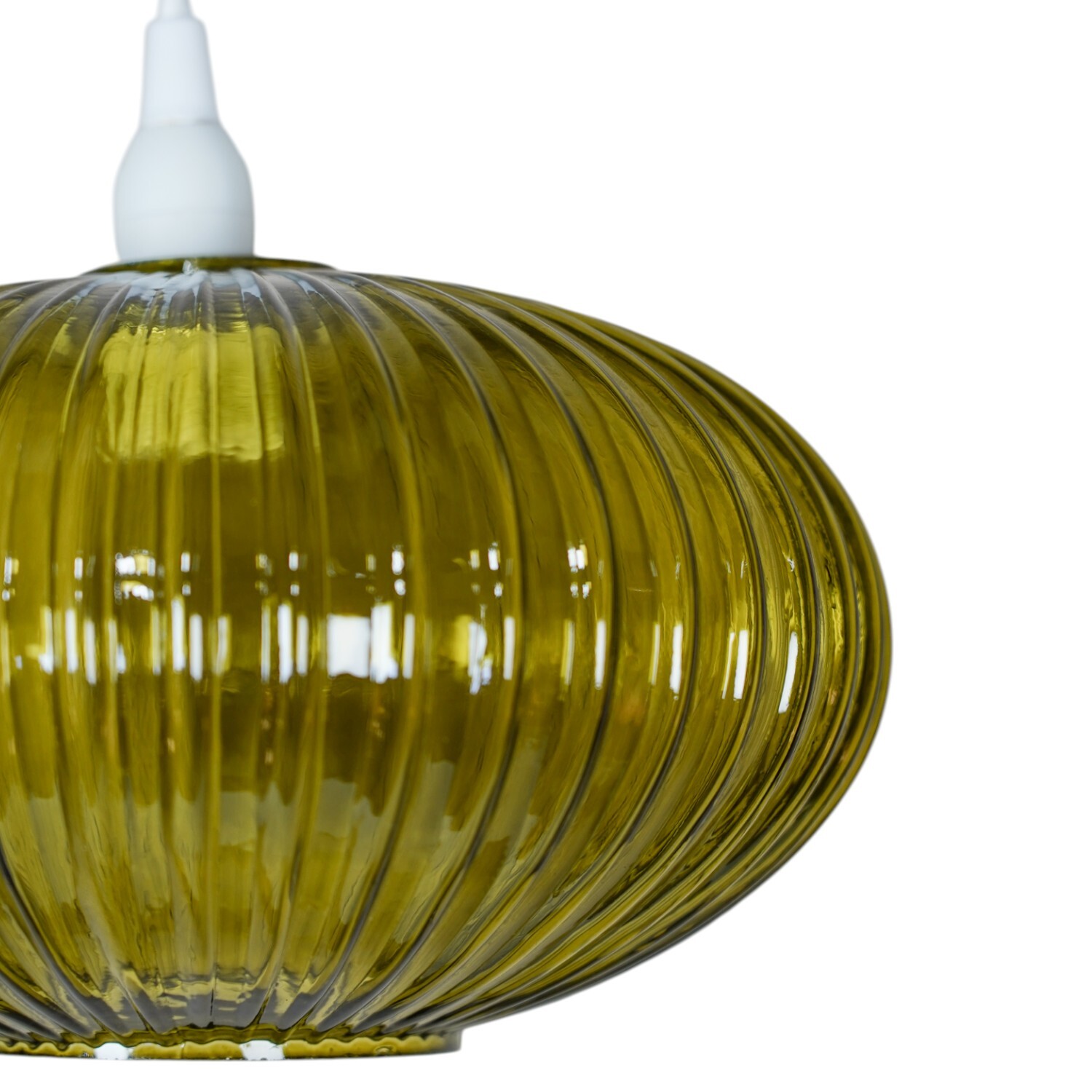 Ribbed Glass Pendant Green Image 6