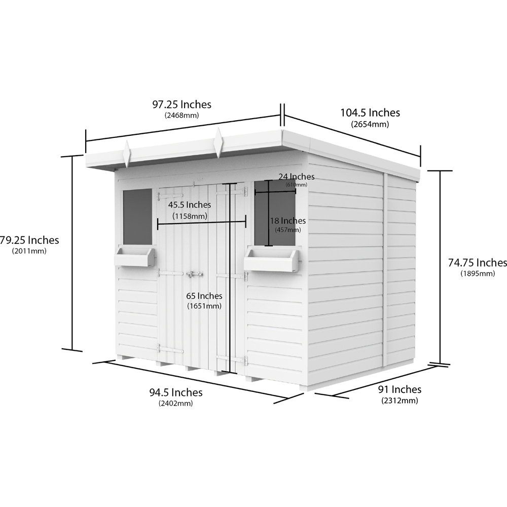 DIY Sheds 8 x 8ft Tongue and Groove Timber Pent Summer Garden Shed Image 8
