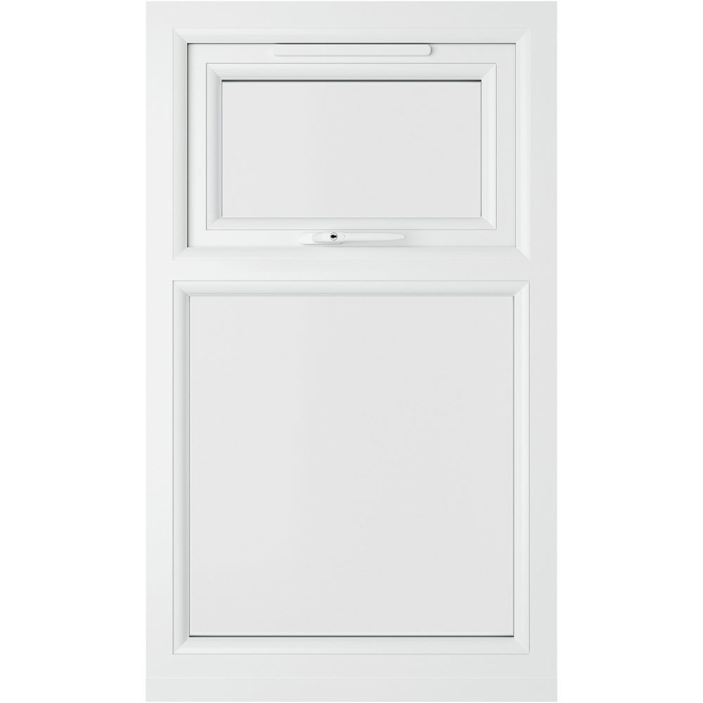 Crystal Top Hung Over Fixed Light White Clear Glass uPVC Triple Glazed Window 1115 x 905mm Image 2