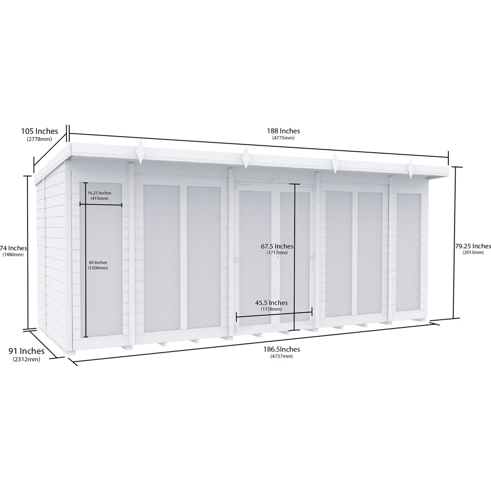 DIY Sheds 16 x 8ft Tongue and Groove Timber Pent Summerhouse Image 7
