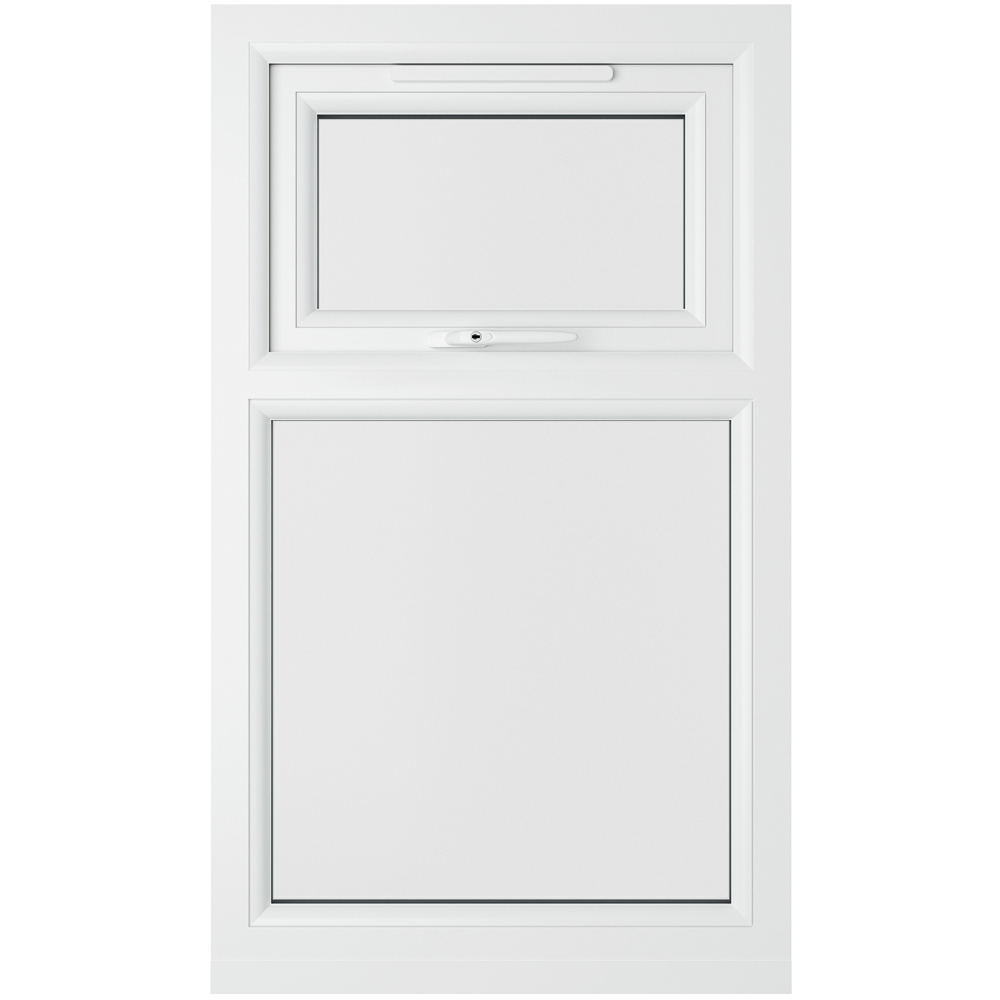 Crystal Top Hung Over Fixed Light Grey and White Clear Glass uPVC Triple Glazed Window 965 x 1190mm Image 2