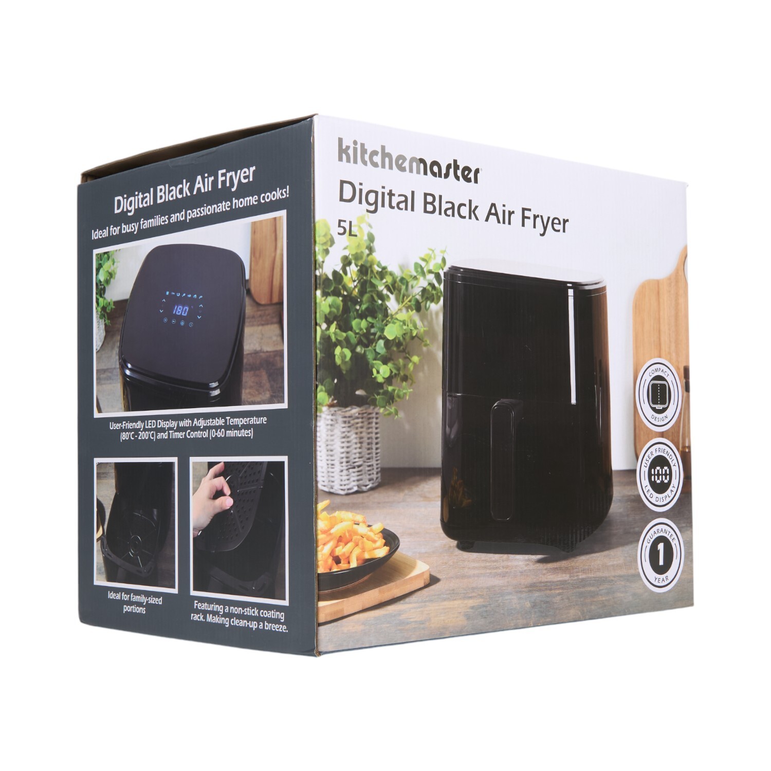 KM Digital Black Air Fryer 5L Black Image 13