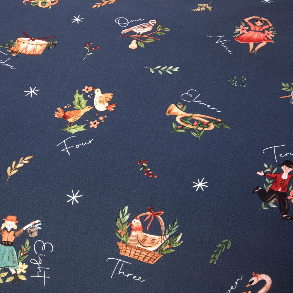 12 Days of Christmas Duvet Set - Blue / Superking Image 4