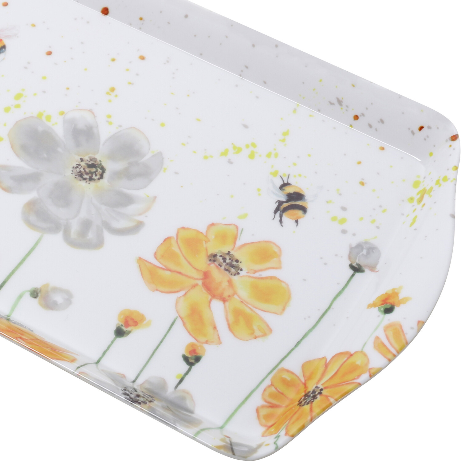 Flower Bee Tray - White / Long Drinks Tray Image 2