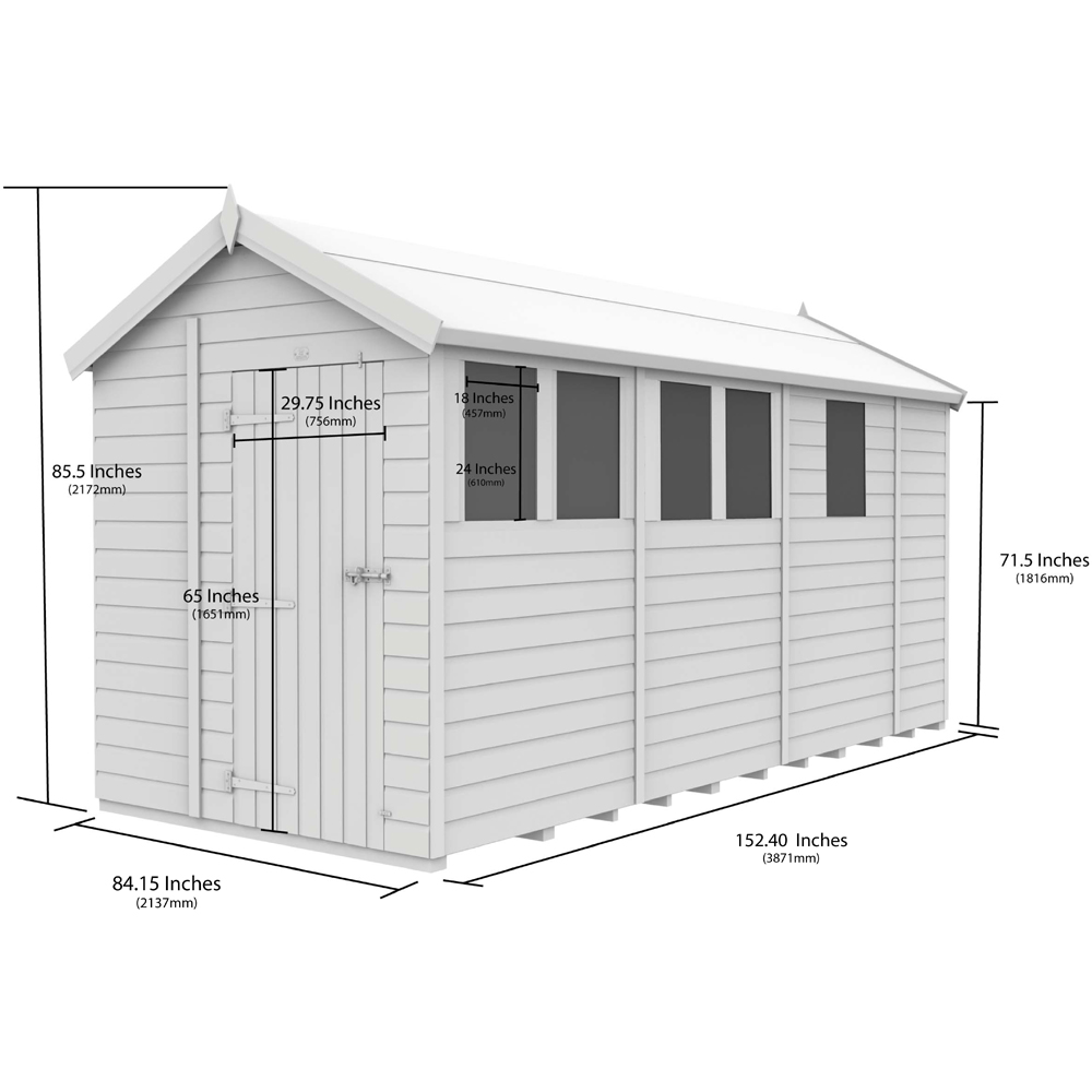 DIY Sheds 7 x 13ft Tongue and Groove Timber Apex Garden Shed Image 9