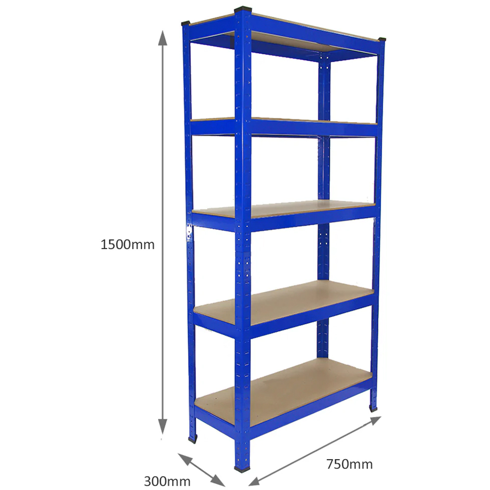 Monster Racking T-Rax Heavy Duty Blue Shelving Units 75cm 2 Pack Image 6