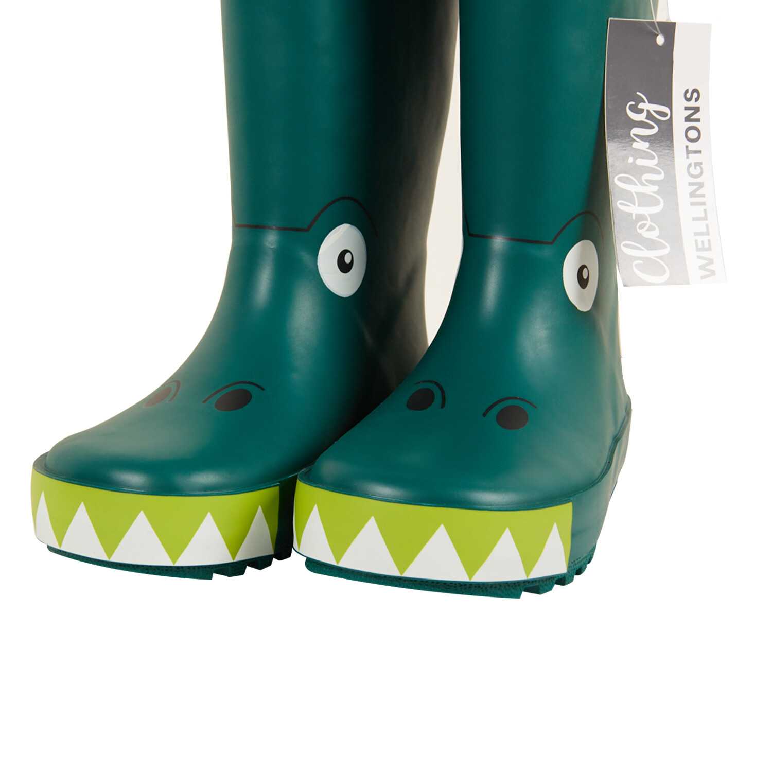 Kids Dino Wellingtons - Green / Size 10 Image 3