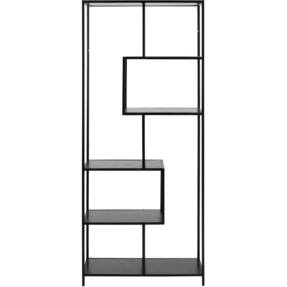 Furniture To Go Seaford Black 5 Shelf Tall Bookcase Image 2