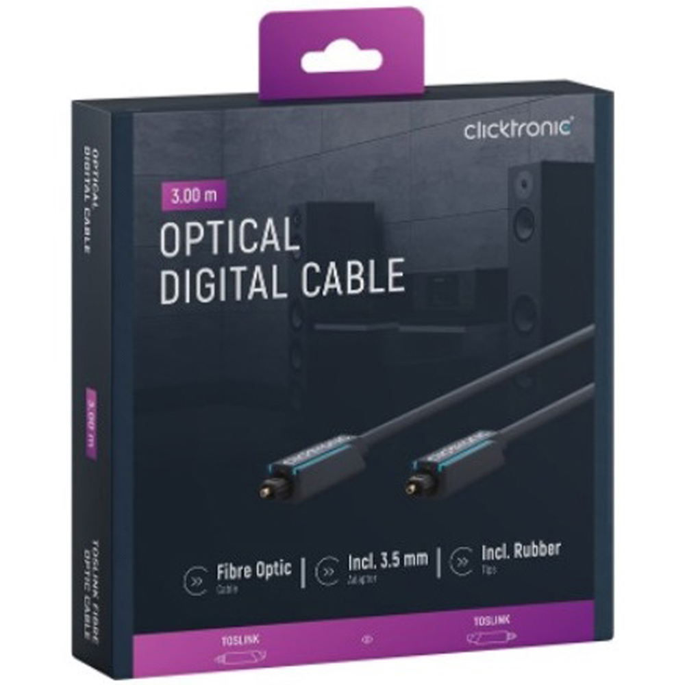 Wentronic Clicktronic Optical Toslink Cable 3m Image 2